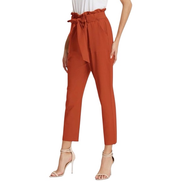 other Pants - Tie-front Paperbag Waist Trouser Pants